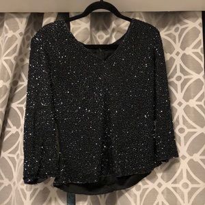 Black sparkly quarter length dressy top